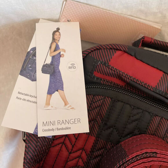 LUG Black & Red Buffalo Plaid Nylon MINI RANGER Crossbody Organizer - Picture 16 of 16